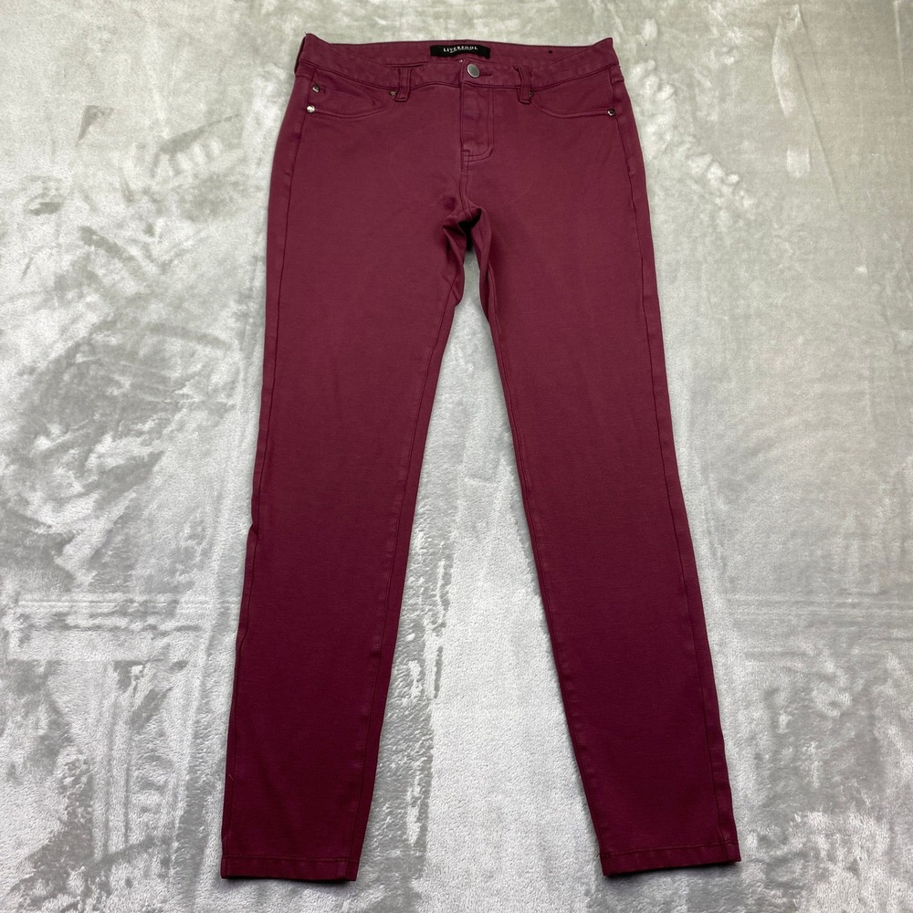 Liverpool Jeans Company Burgundy Red Skinny‎ Pants Women Size 6/28 Boho Preppy
